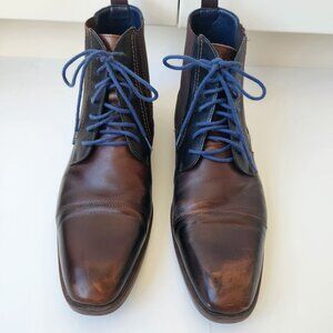 Stacy Adams Men's Rafferty Brown Leather Lace-Up Boots Business Casual Size 11